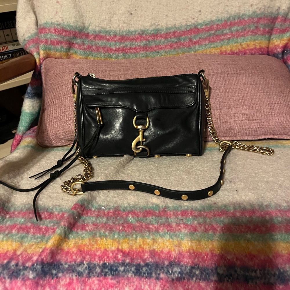 Rebecca Minkoff Mini M.A.C. crossbody bag in black leather